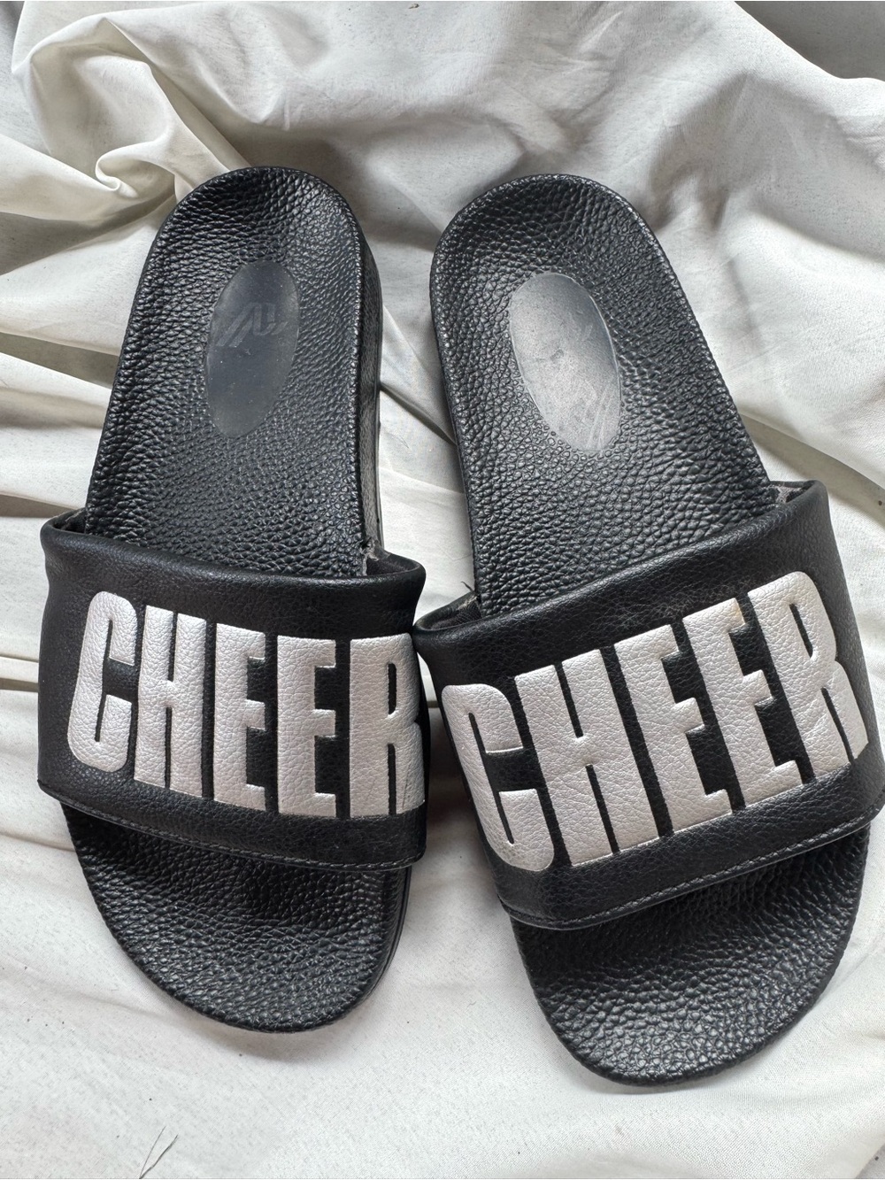 Black CHEER Slide Sandals for Women